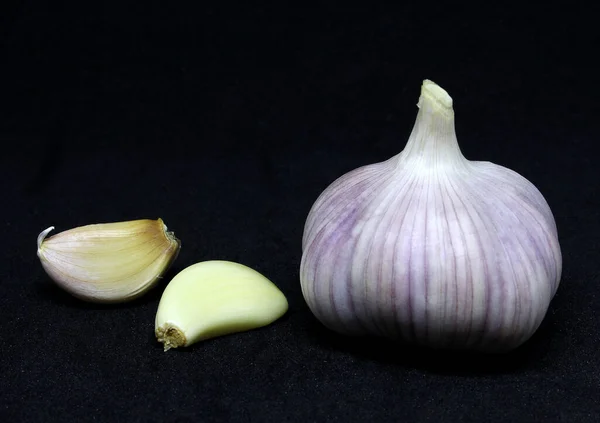 Garlic Garlic Clove Isolated Black Background — Stock Photo, Image