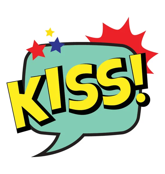 Uma Expressão Beijo Mostrada Uma Bolha Fala Para Representar Amor —  Vetores de Stock