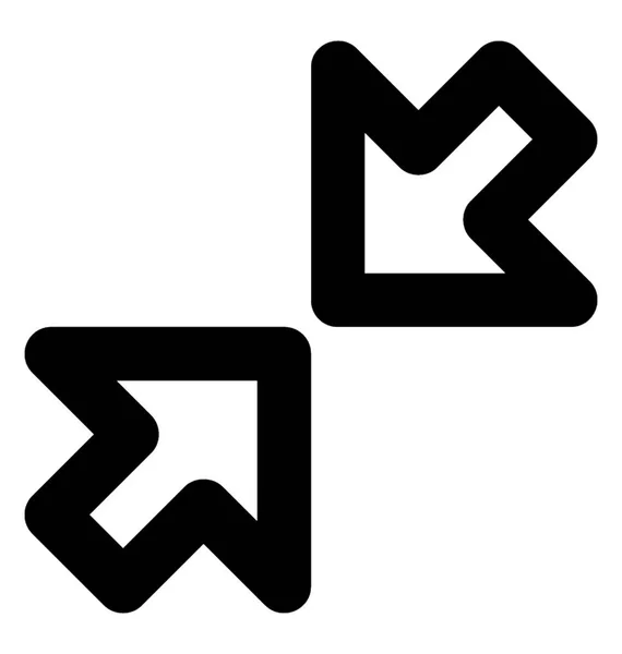 Nach Innen Zwei Pfeile Symbol Der Minimierung Oder Verringerung — Stockvektor