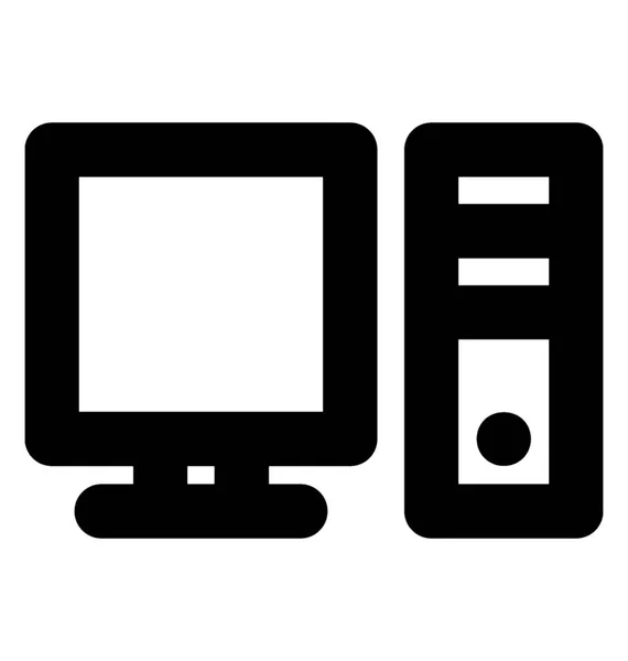 Artículos Duros Para Computadoras Incluyendo Pantalla Monitor Cpu — Archivo Imágenes Vectoriales