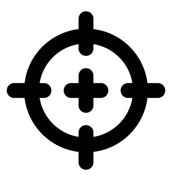 Όπλο Εστίαση Σύμβολο Συν Δείξιμο Εικονίδιο Σταυρονήματος — Διανυσματικό Αρχείο