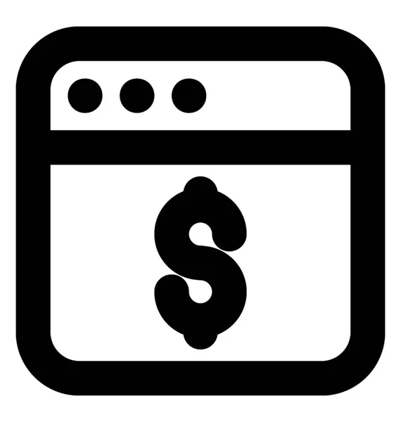 Размещение Сайта Некоторыми Точками Символом Доллара Обозначающим Иконку Бизнес Сайта — стоковый вектор