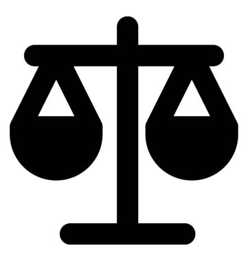 Adalet ölçeğini ölçek tartmak için simge yapmak için çizilmiş olan 