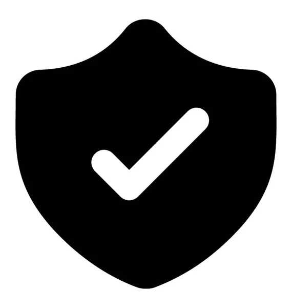 Escudo Con Protección Marca Verificación Concepto Seguridad — Vector de stock