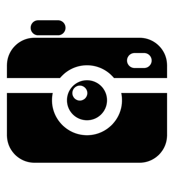 Eine Offene Form Mit Kreisförmiger Linsenkapuze Symbol Für Die Kamera — Stockvektor
