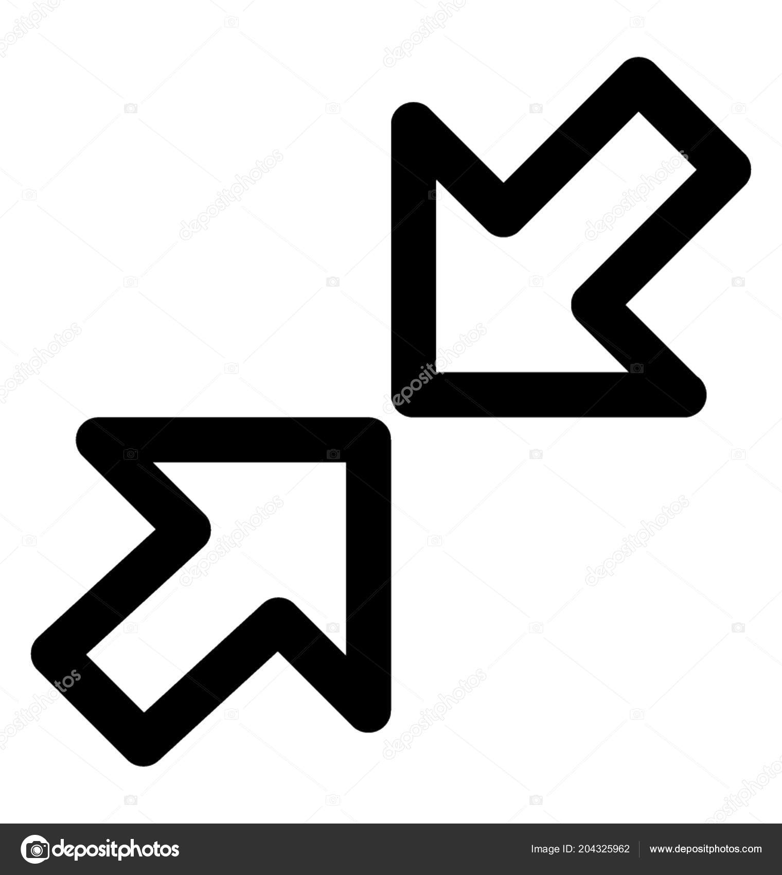 Para Dentro Duas Setas Símbolo Minimizar Diminuir Vetor de ©prosymbols  204325962, image size:1520x1700