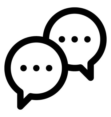 İleti kabarcıklar yan yana diyalog için simge ifade eden muhafaza 