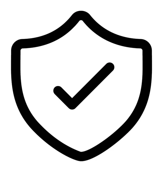 Escudo Con Protección Marca Verificación Concepto Seguridad — Vector de stock