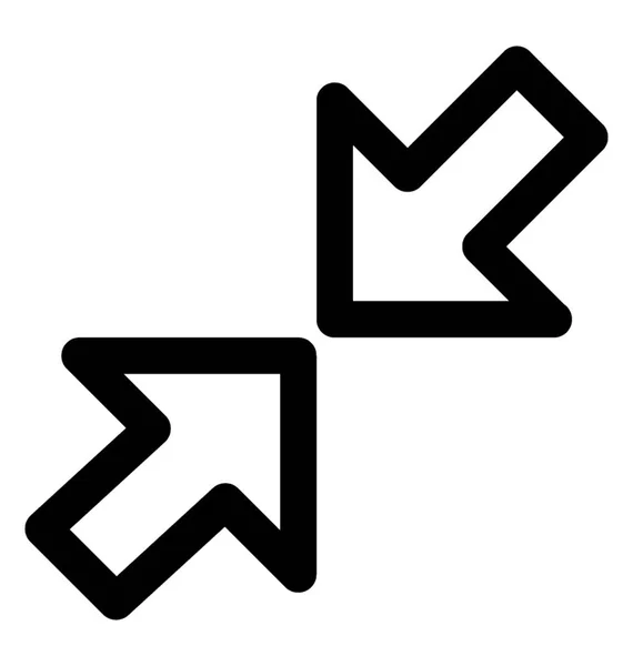 Inåt Två Pilar Symbol För Att Minimera Eller Minska — Stock vektor