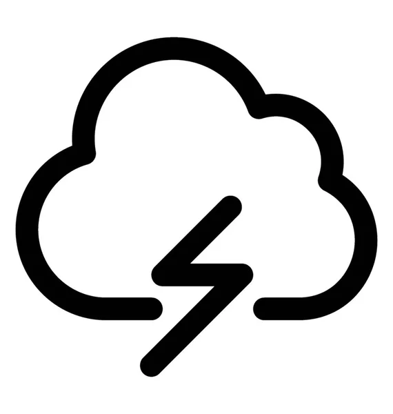 Nube Con Señal Rayo Que Indica Rayo Dentro Nube — Vector de stock