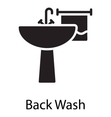 A water basin with towel characterizing back wash  clipart