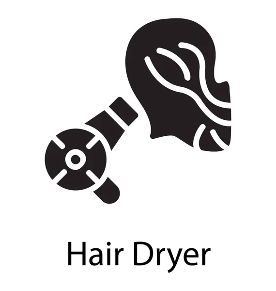 Процес Сушіння Волосся Сушаркою Волоссі — стоковий вектор