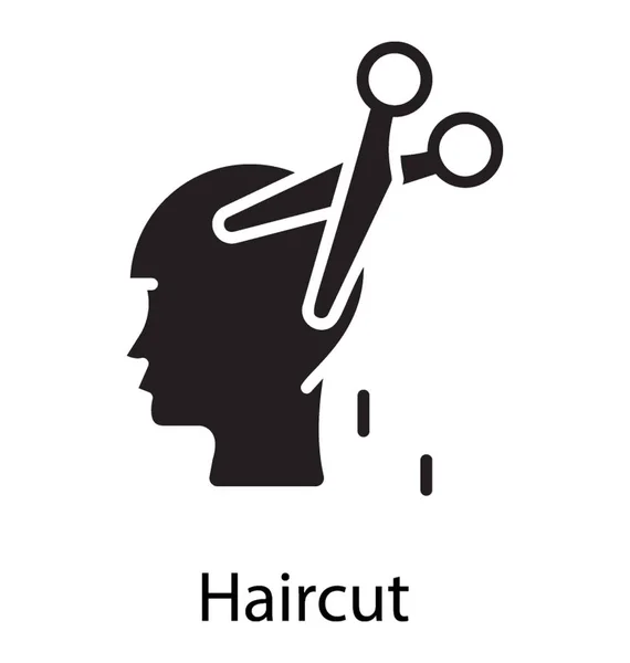 Scissor Cutting Hairs Characterizing Hair Cut Process — Stock Vector