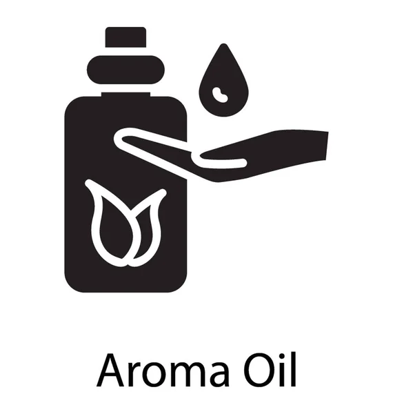 Herbal Oil Hand Symbolizing Aroma Oil — Stock Vector