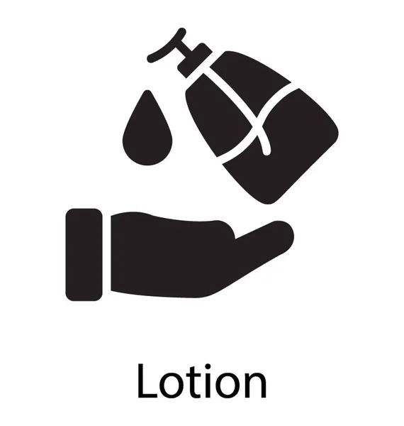 Een Droplet Moisturizer Een Hand Symboliseert Lotion — Stockvector