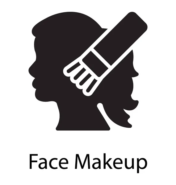 Cara Femenina Con Aplicación Maquillaje Que Representa Maquillaje Facial — Archivo Imágenes Vectoriales
