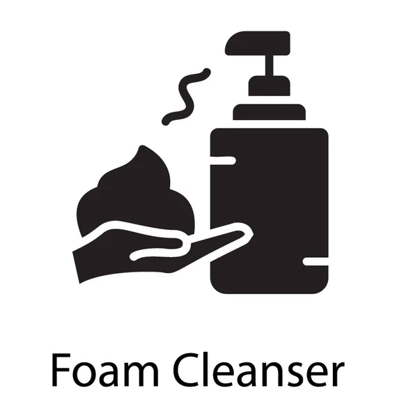 Αφρός Καθαρισμού Ένα Χέρι Για Τον Καθαρισμό Χεριών Και Σώματος — Διανυσματικό Αρχείο