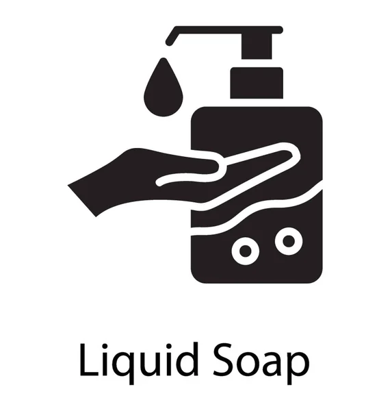 Liquid Soap Bubble Droplet Hand Hand Wash Hand Cleaning — Stock Vector