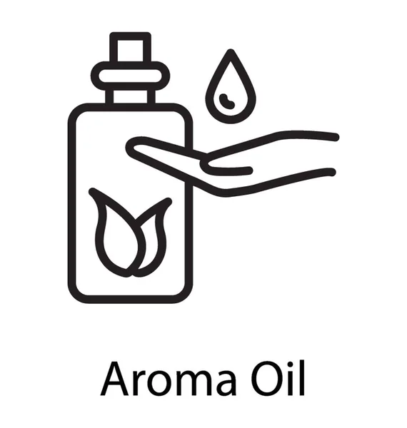 Herbal Oil Hand Symbolizing Aroma Oil — Stock Vector