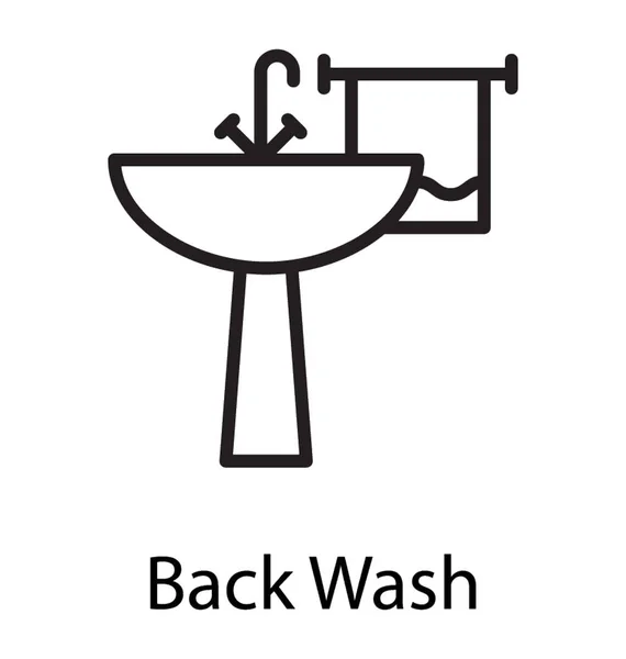 Water Basin Towel Characterizing Back Wash — Stock Vector