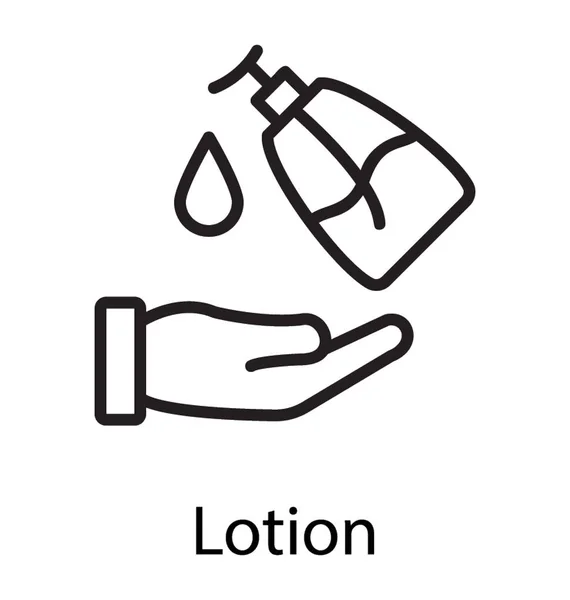 Droplet Moisturizer Hand Symbolizing Lotion — Stock Vector