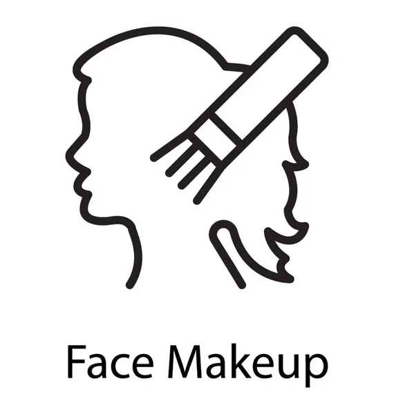 Cara Femenina Con Aplicación Maquillaje Que Representa Maquillaje Facial — Archivo Imágenes Vectoriales