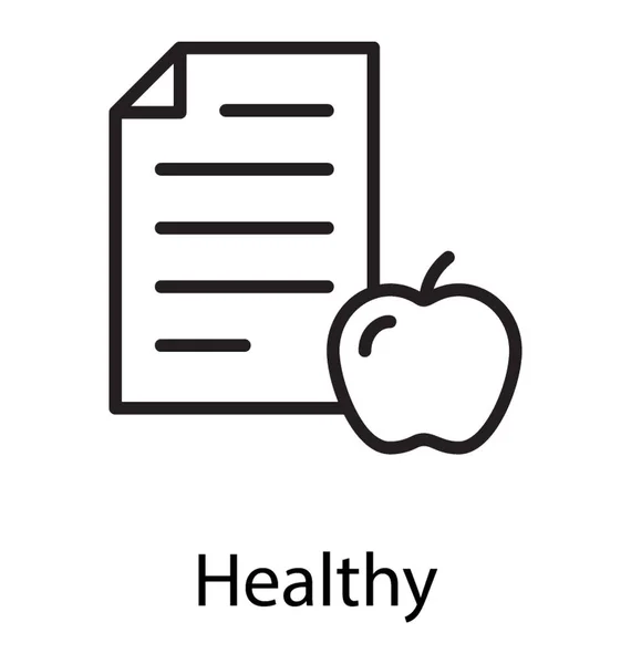 Paper Draft Apple Graphic Describing Concept Health Chart Fitness — Stock Vector
