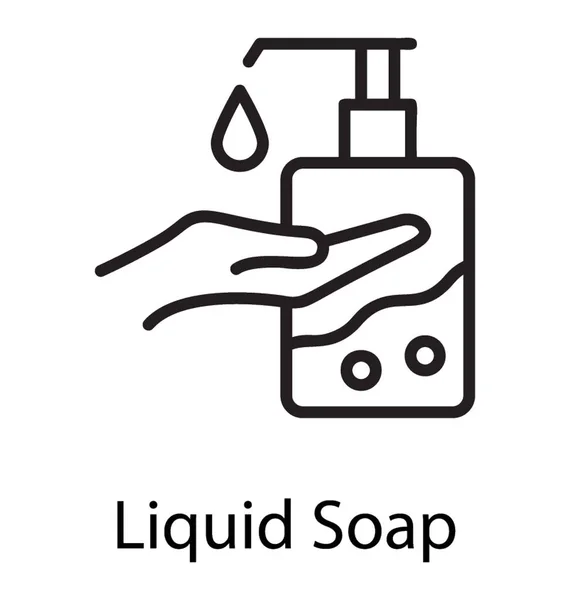 Liquid Soap Bubble Droplet Hand Hand Wash Hand Cleaning — Stock Vector