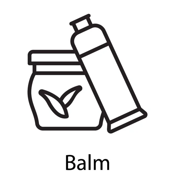 Herbal Gel Product Jar Giving Concept Balm — Stock Vector