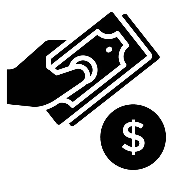 Hand Holding Lots Money Gesture Offer Icon Bribery — Stock Vector