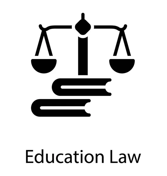 Escala Justicia Colocada Sobre Escaleras Libros Iconografía Para Ley Educación — Archivo Imágenes Vectoriales