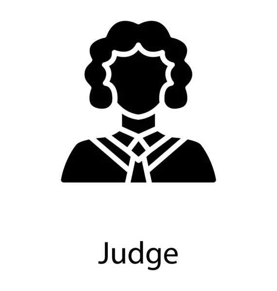 Avatar Humano Dibujos Animados Con Tapa Judicial Que Representa Icono — Vector de stock