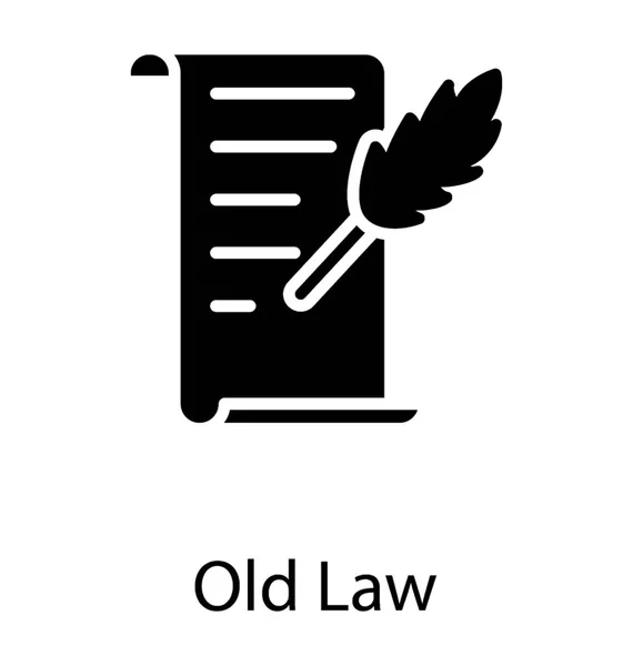 Eine Alte Schriftrolle Und Eine Federkiel Symbol Für Altes Recht — Stockvektor