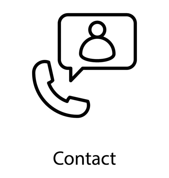 Telefoon Ontvanger Met Aanroepen Van Bubble Pictogram Voor Contactpersoon — Stockvector