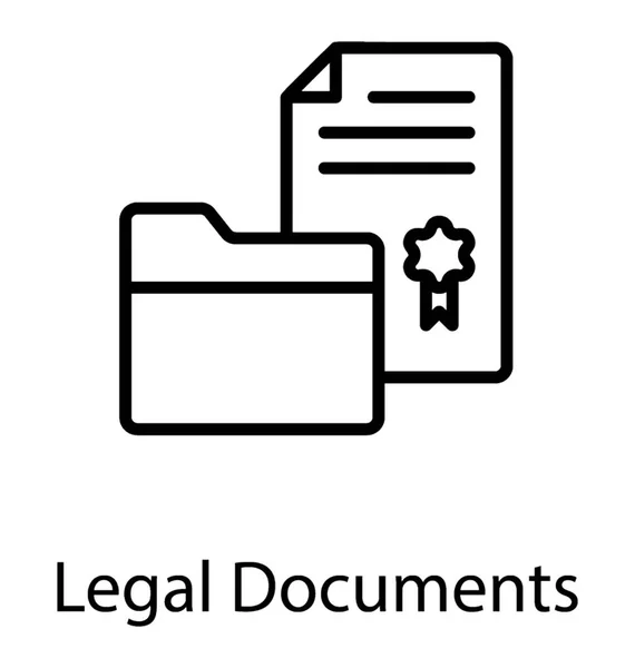 Una Carpeta Documento Con Sello Judicial Icono Para Documentos Legales — Vector de stock