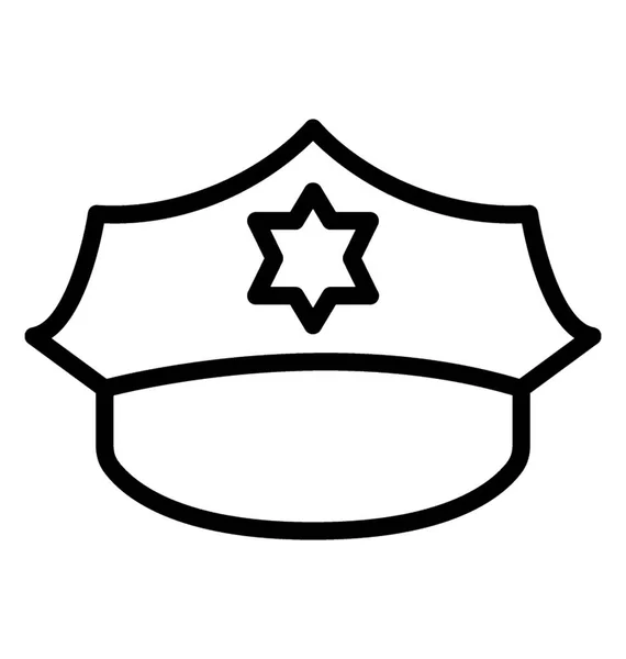 Gorra Con Símbolo Estrella Que Muestra Icono Gorra Policía — Archivo Imágenes Vectoriales
