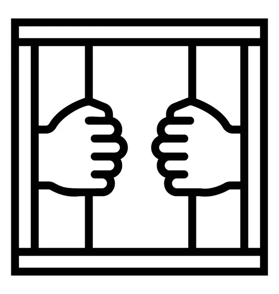 Hand Holding Rods Cells Showing Icon Jailbird — Stock Vector