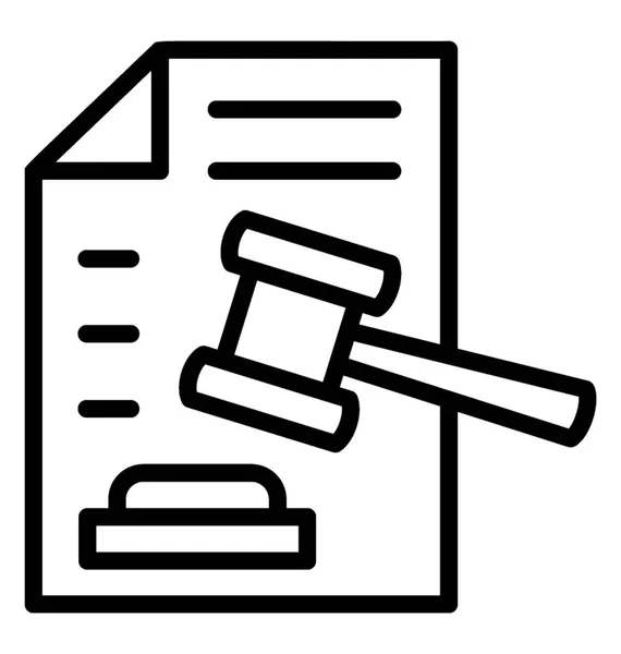 Ein Papier Mit Anordnungen Und Entscheidungshammer Für Recht Und Ordnung — Stockvektor