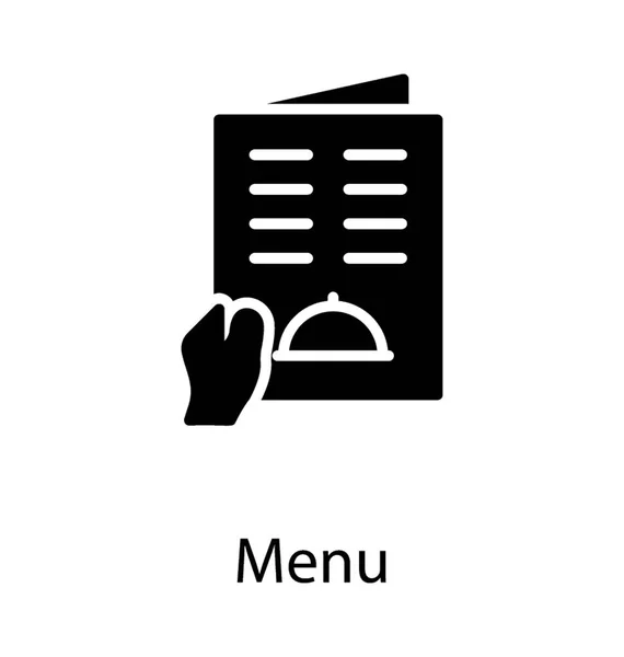 Χέρι Κρατημένα Γραπτή Κάρτα Λογότυπο Συμβολίζει Μενού Εστιατορίου — Διανυσματικό Αρχείο