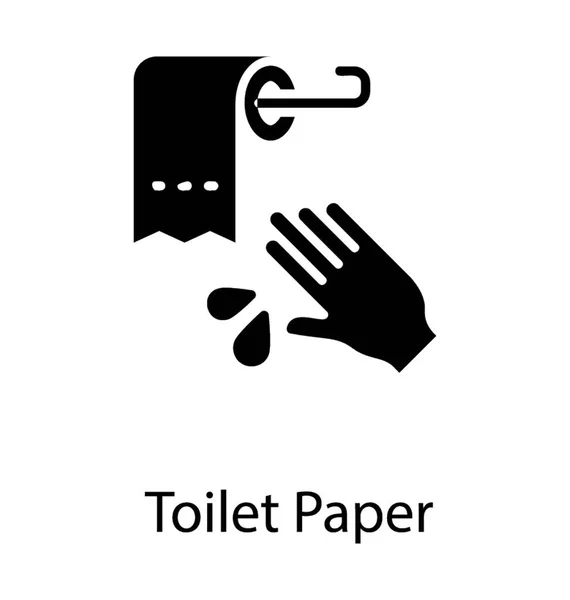 Servietten Wischen Ständer Symbolisiert Toilettenpapier — Stockvektor