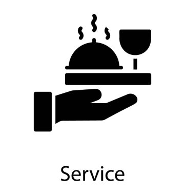 Bir garson ben yemek tepsisi, yemek servisi holding 