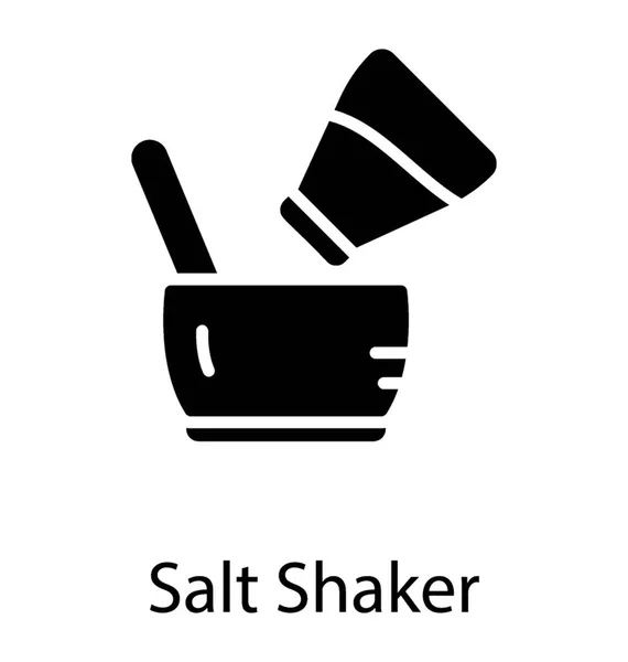Olla Sal Espolvorear Sal Recipiente Con Alimentos Salero — Vector de stock