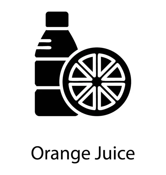 Een Fles Container Met Orange Slice Vertegenwoordigen Sinaasappelsap — Stockvector