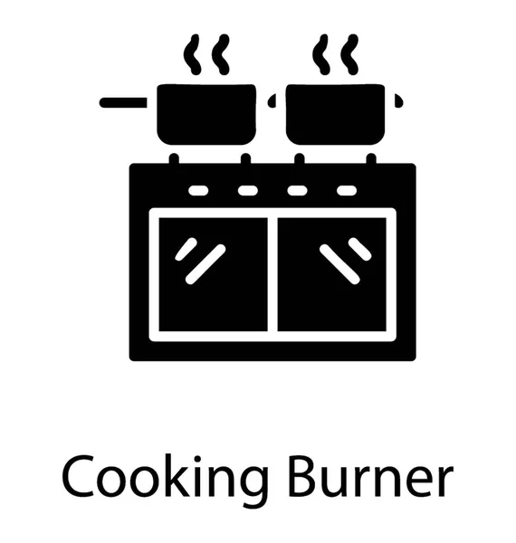 Una Estufa Tradicional Con Proceso Cocción Quemador Cocina — Vector de stock
