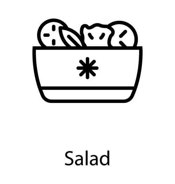 Ein Korb Mit Frischem Gehacktem Gemüse Und Salat — Stockvektor