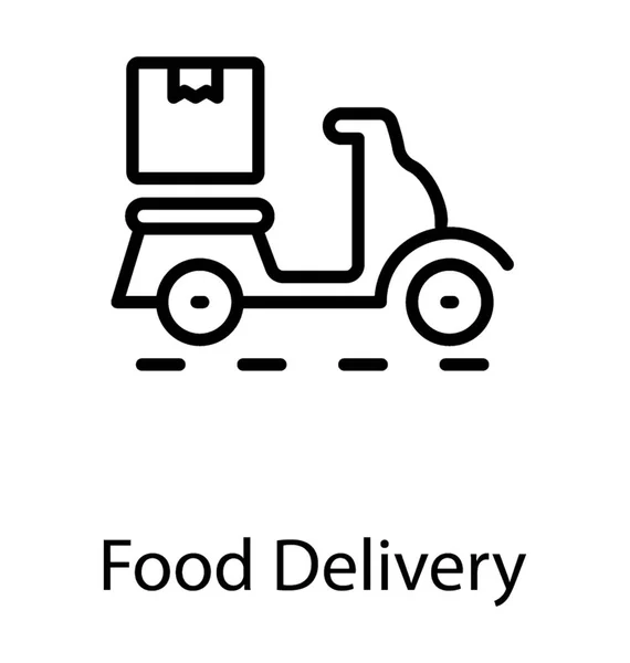 Uma Scooter Tendo Anexado Caixa Atrás Caracterizando Entrega Alimentos — Vetor de Stock