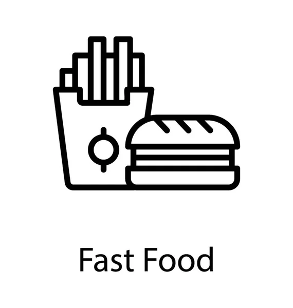 Hamburger Met Koud Drankje Glas Symboliseert Fastfood — Stockvector