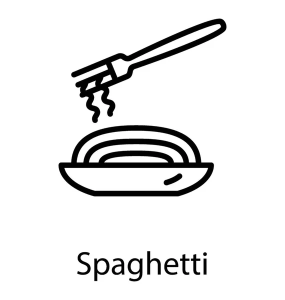 Dania Kuchni Włoskiej Płycie Przedstawiające Spaghetti — Wektor stockowy
