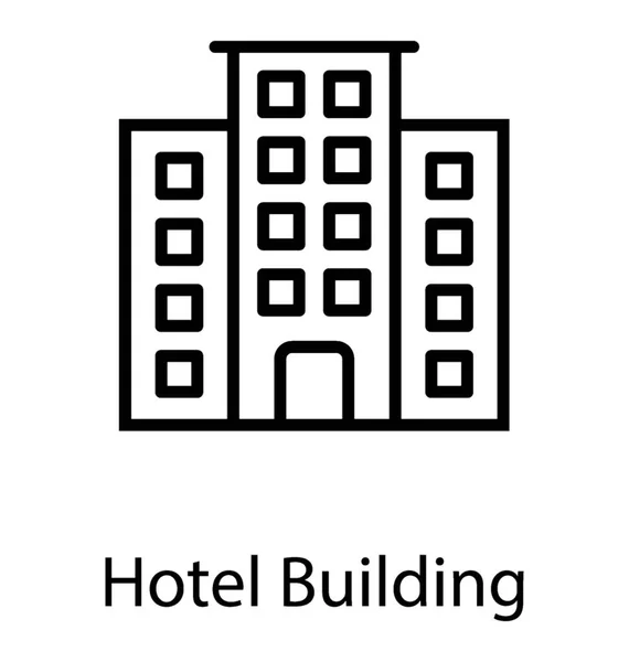 Многоэтажное Высокое Красивое Здание Хорошем Месте Придающее Концепции Отеля — стоковый вектор