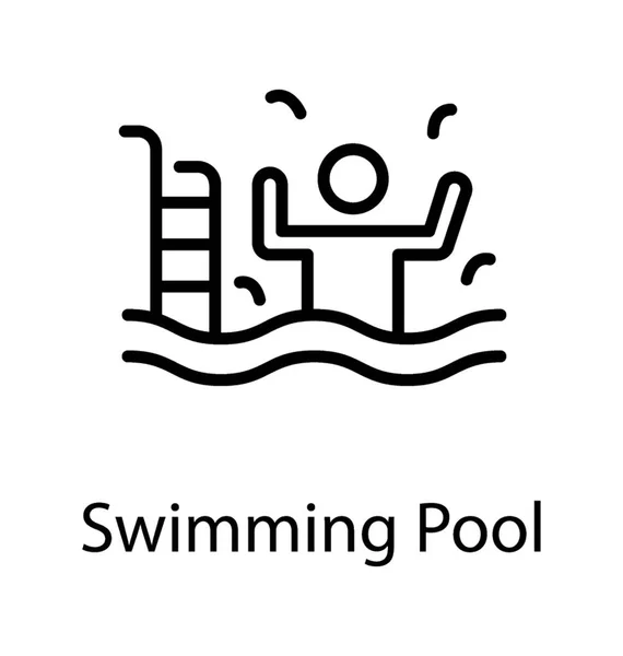 Eine Person Einem Schwimmbad Die Schwimmen Und Wasser Genießt — Stockvektor